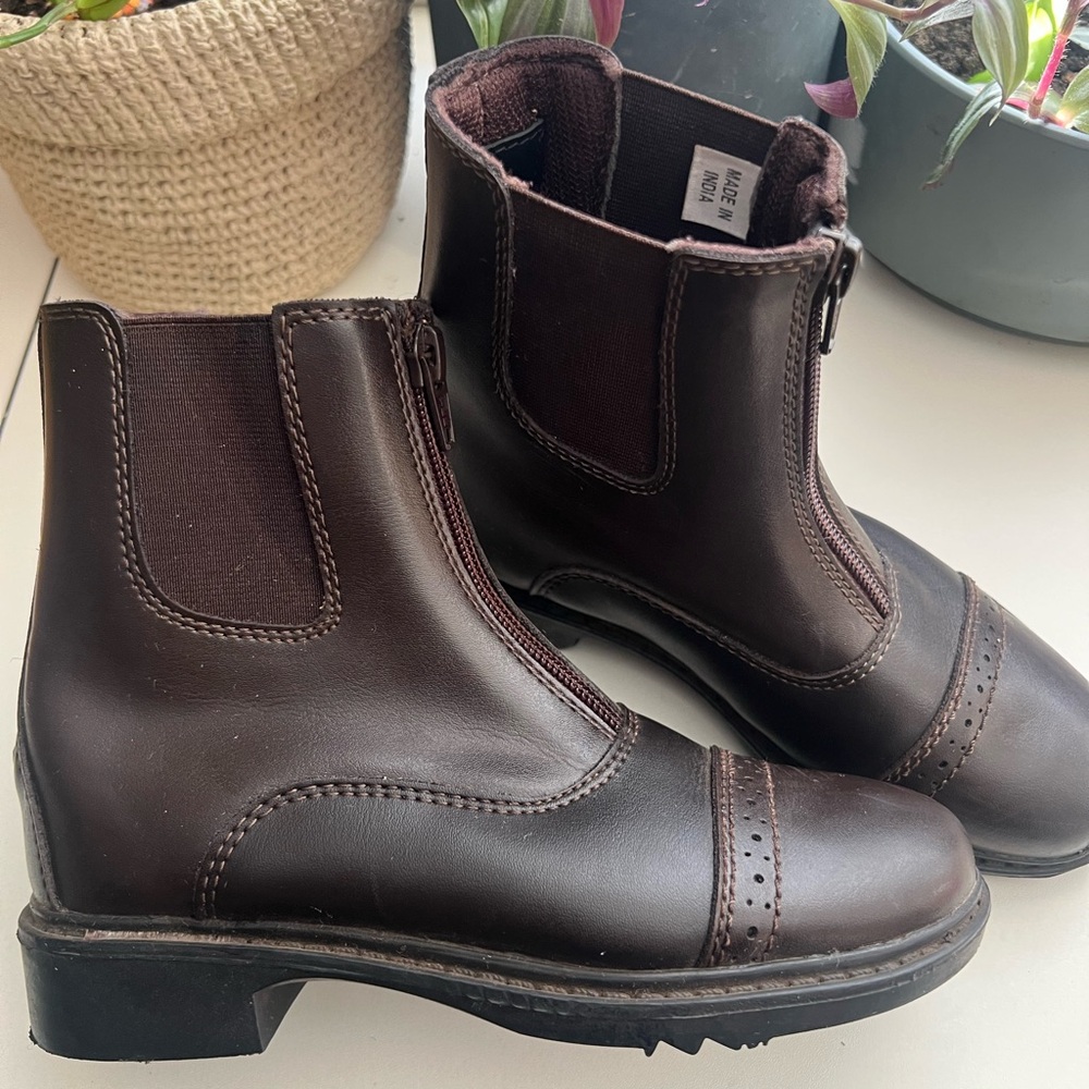 Tuffrider Equestrian Paddock Brown Leather Boots (kids)